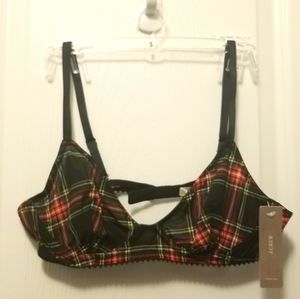 J. Crew Tartan Underwire Bralette in microfibre